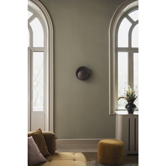 Okrągły kinkiet dark japandi ciemny brąz Orbit zgaszony